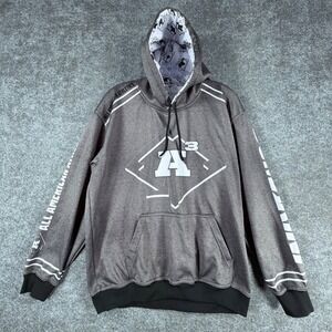 DeMarini All American Athletics Mens Hoodie Size M Gray Polyester Performance